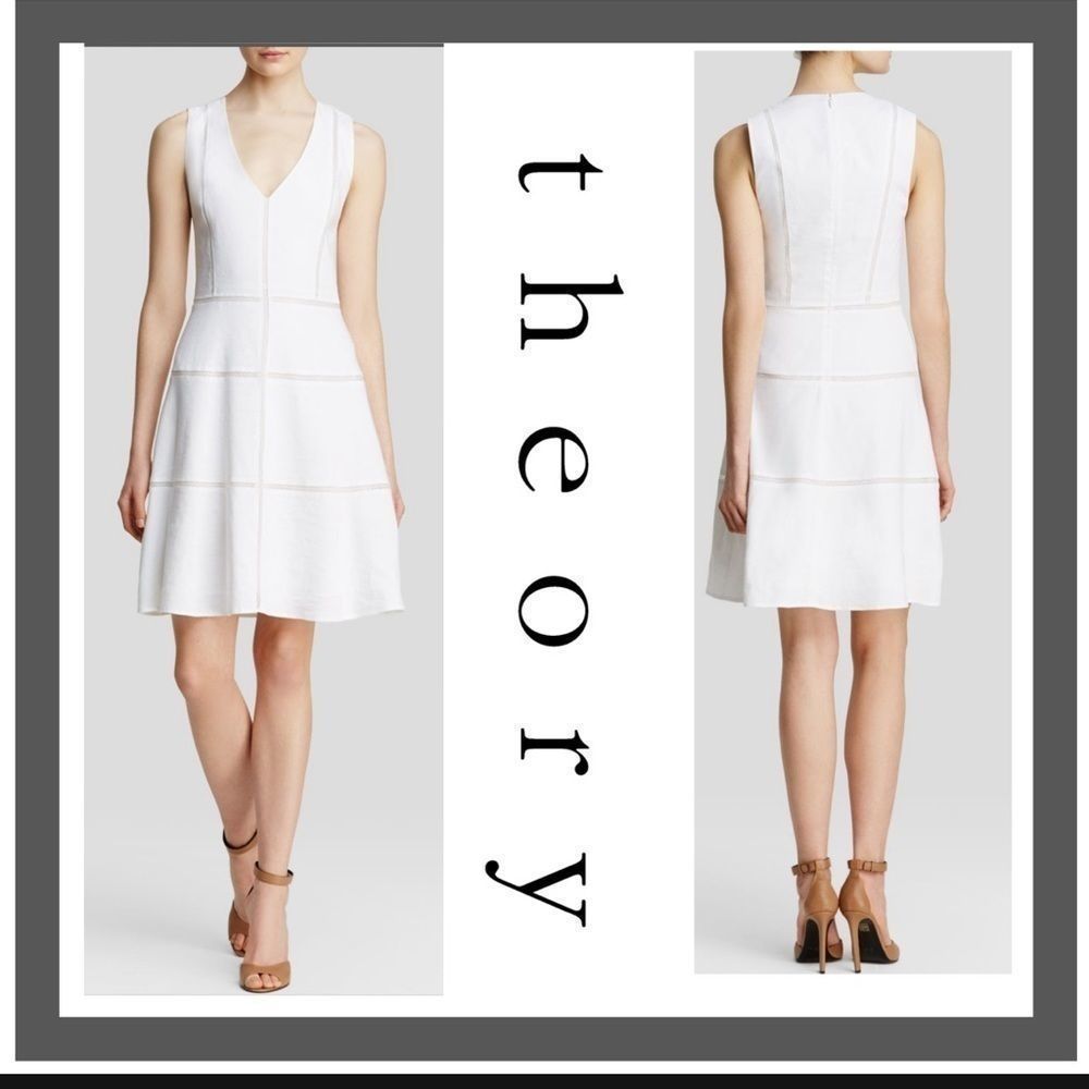 Sold Out Theory White Jemion Crunch Dress Sz 10